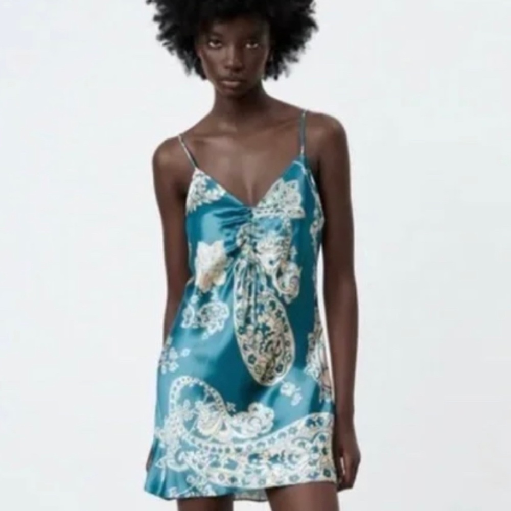 Zara Printed Paisley Mini Dress